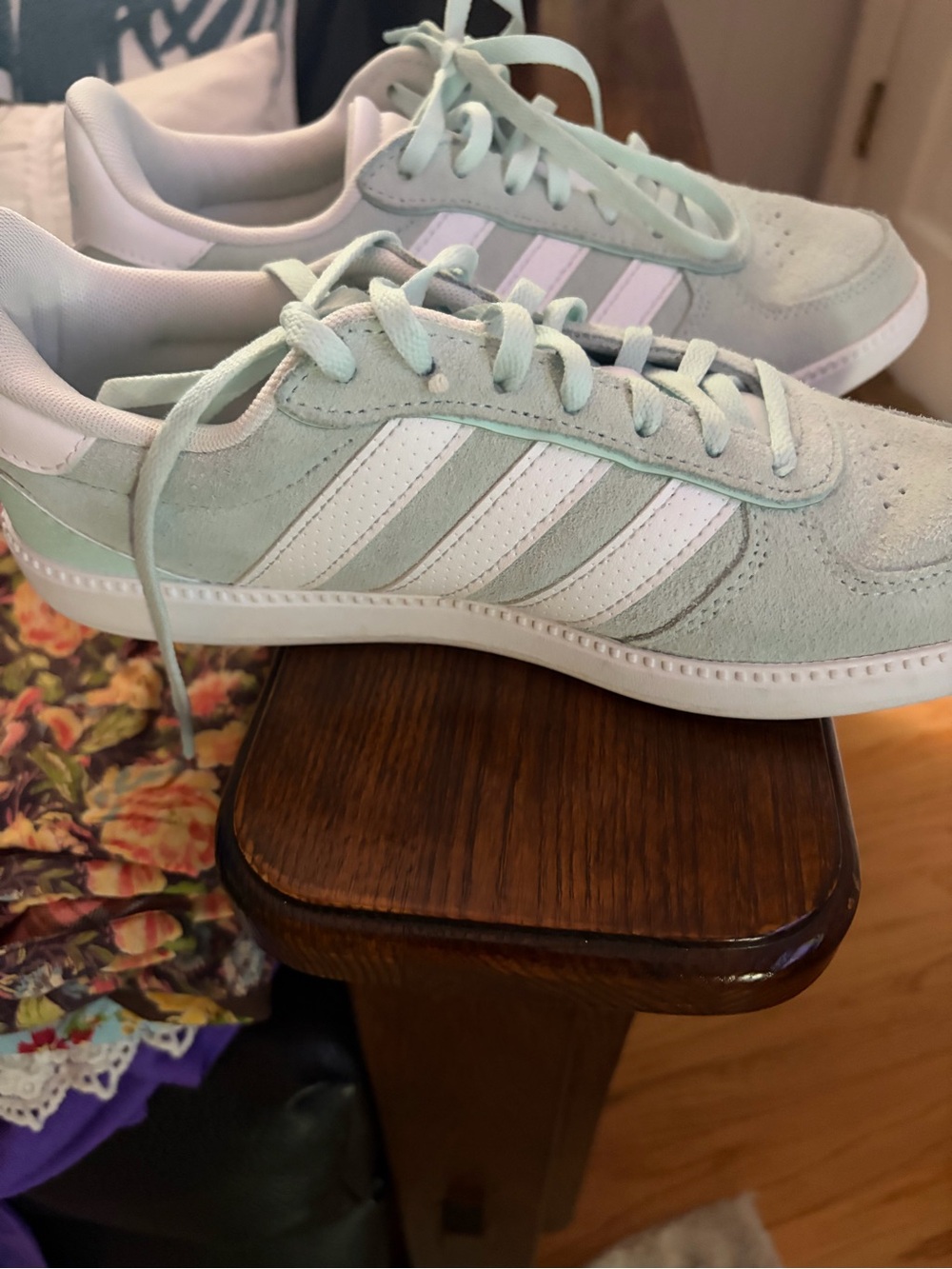 Adidas Samba Low-Top Sneakers in Mint with White Stripes